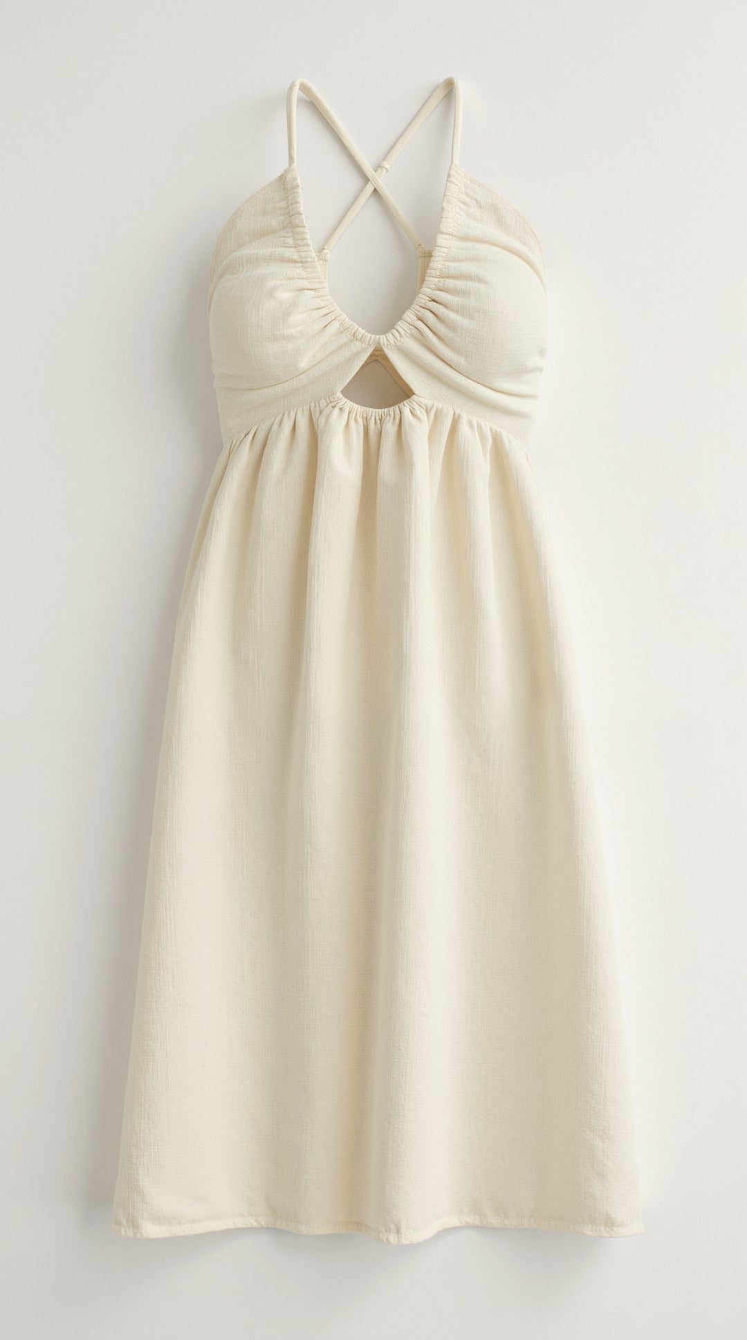 Midi Dress with Décolletage and Side Detail