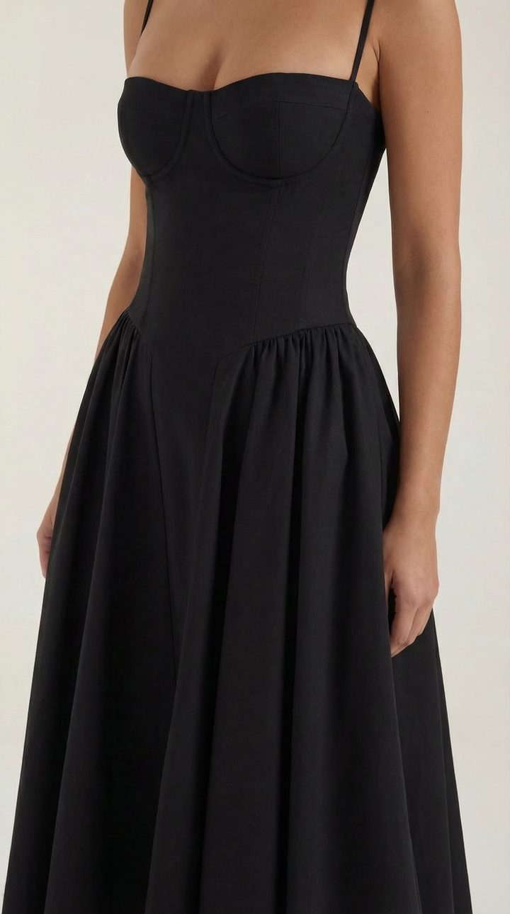 Izolda | Midi Dress with Corset Detail