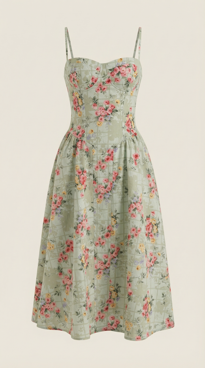 Izolda | Midi Dress with Corset Detail