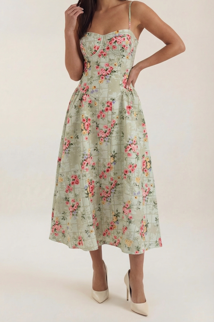 Izolda | Midi Dress with Corset Detail