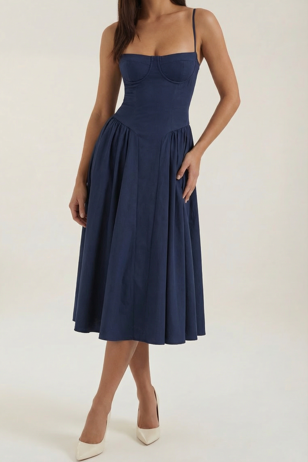 Izolda | Midi Dress with Corset Detail