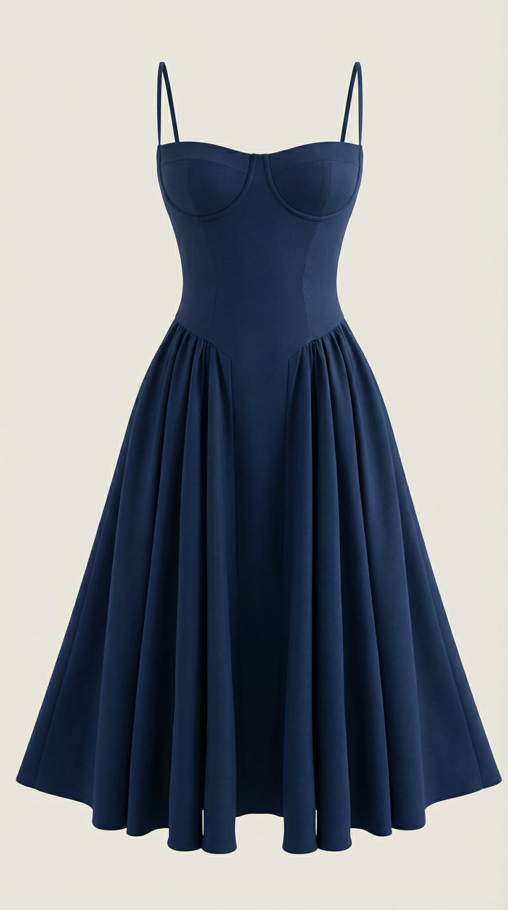 Izolda | Midi Dress with Corset Detail