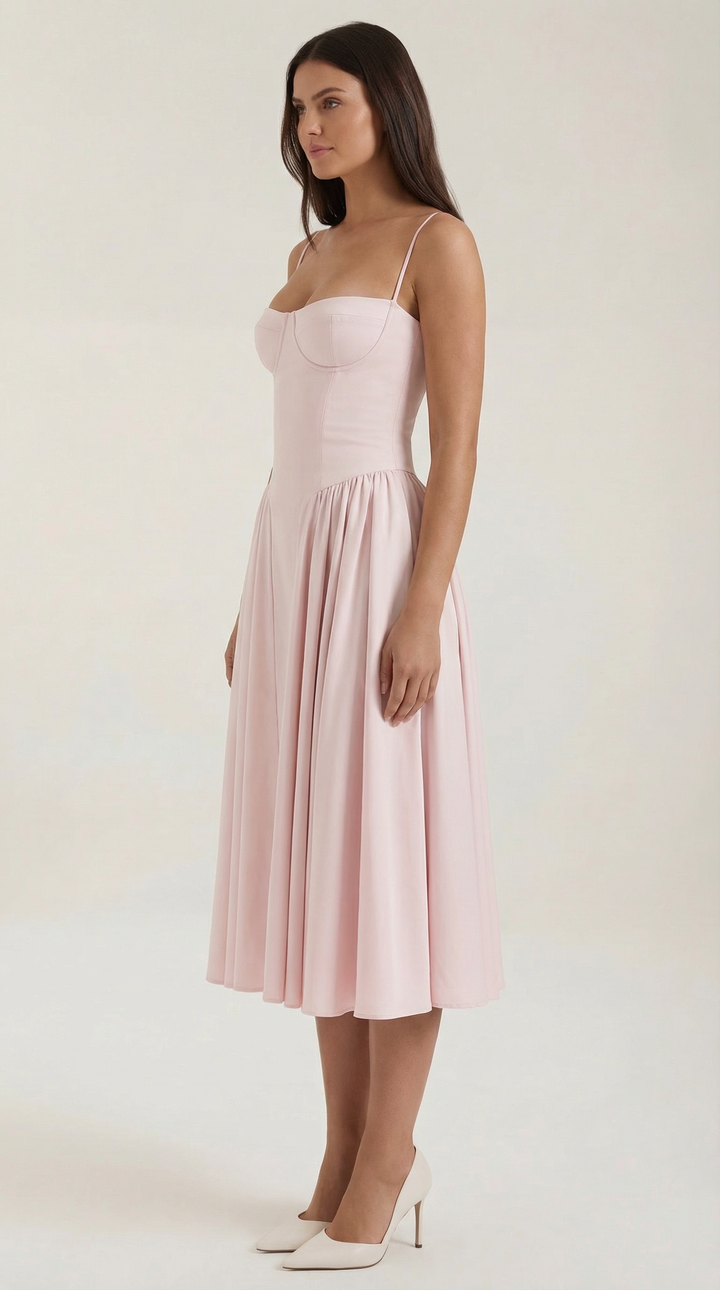 Izolda | Midi Dress with Corset Detail
