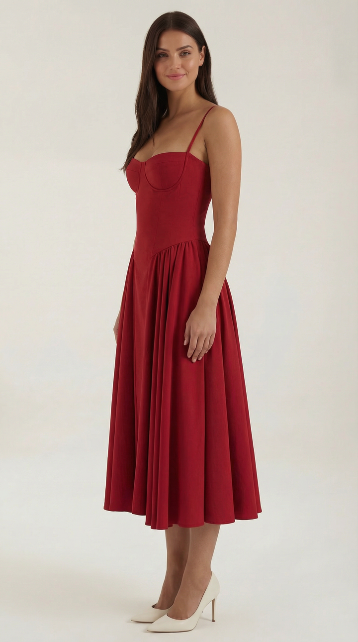 Izolda | Midi Dress with Corset Detail
