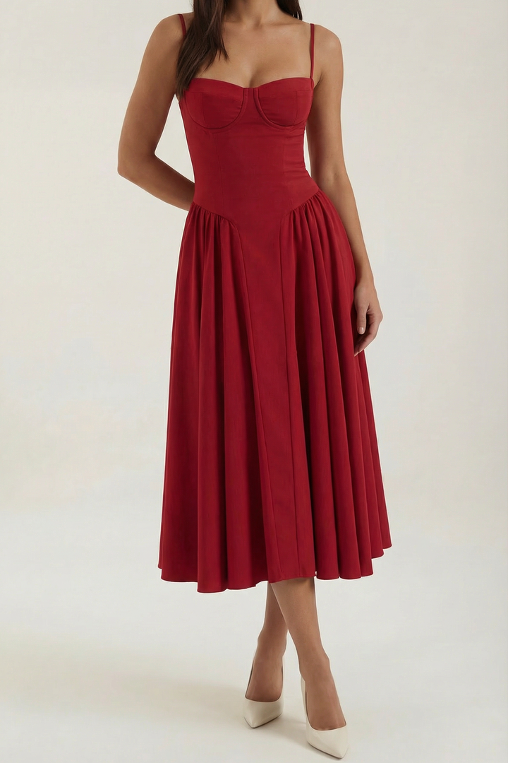 Izolda | Midi Dress with Corset Detail