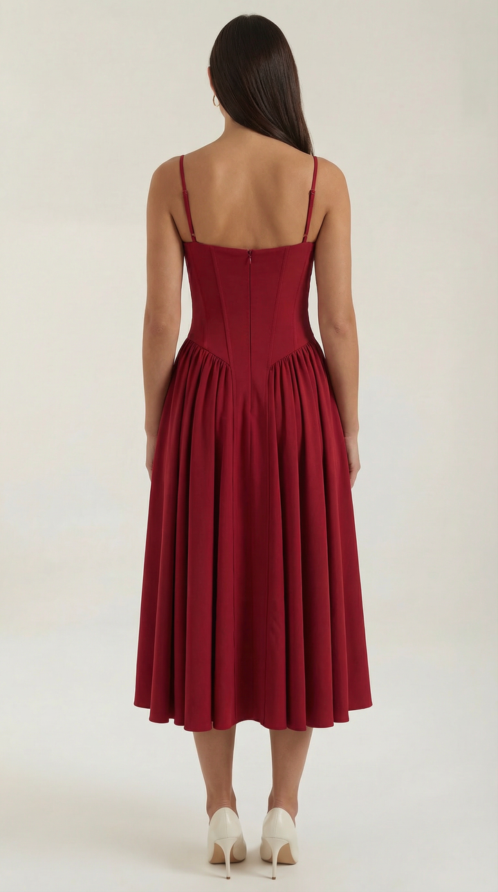 Izolda | Midi Dress with Corset Detail