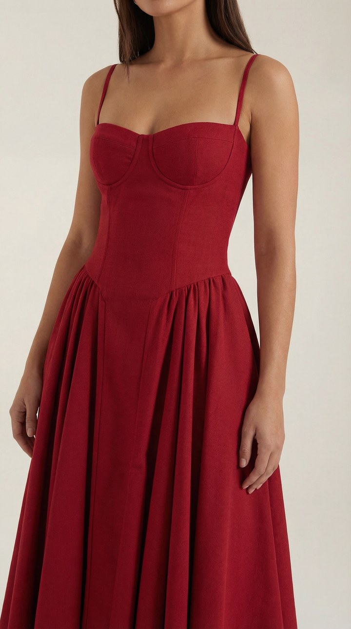 Izolda | Midi Dress with Corset Detail
