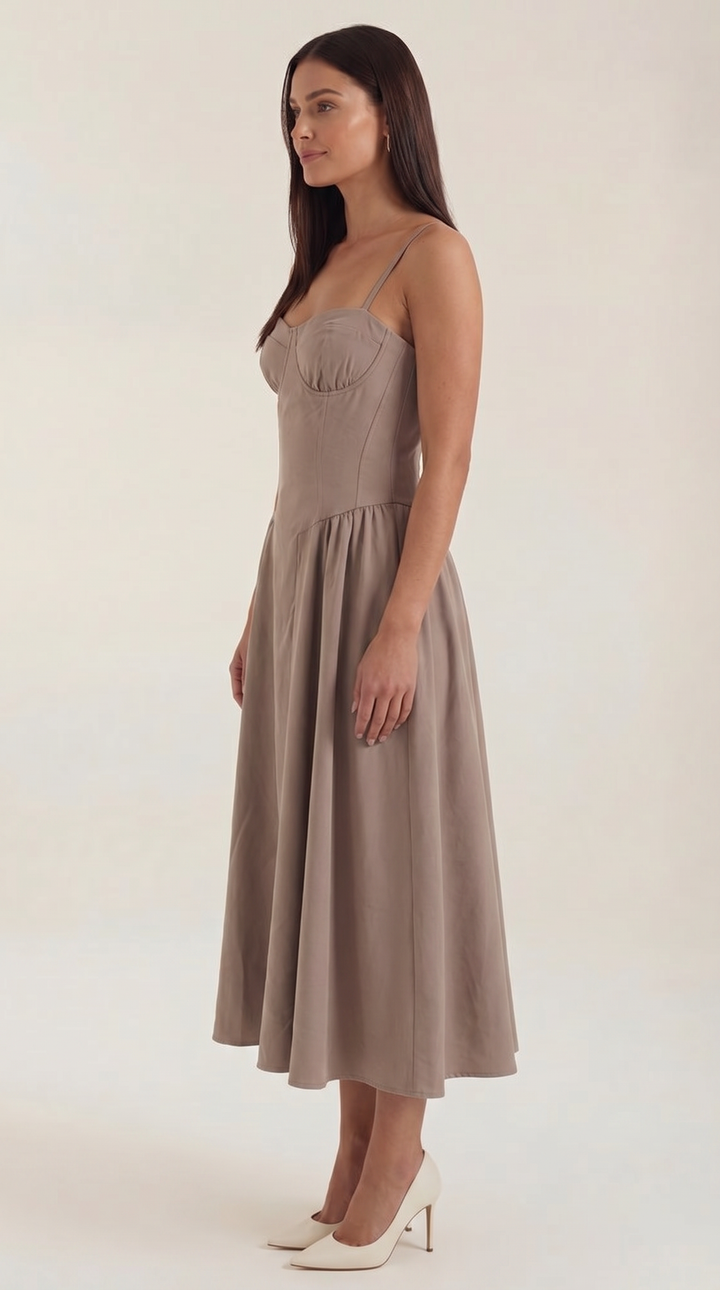 Izolda | Midi Dress with Corset Detail