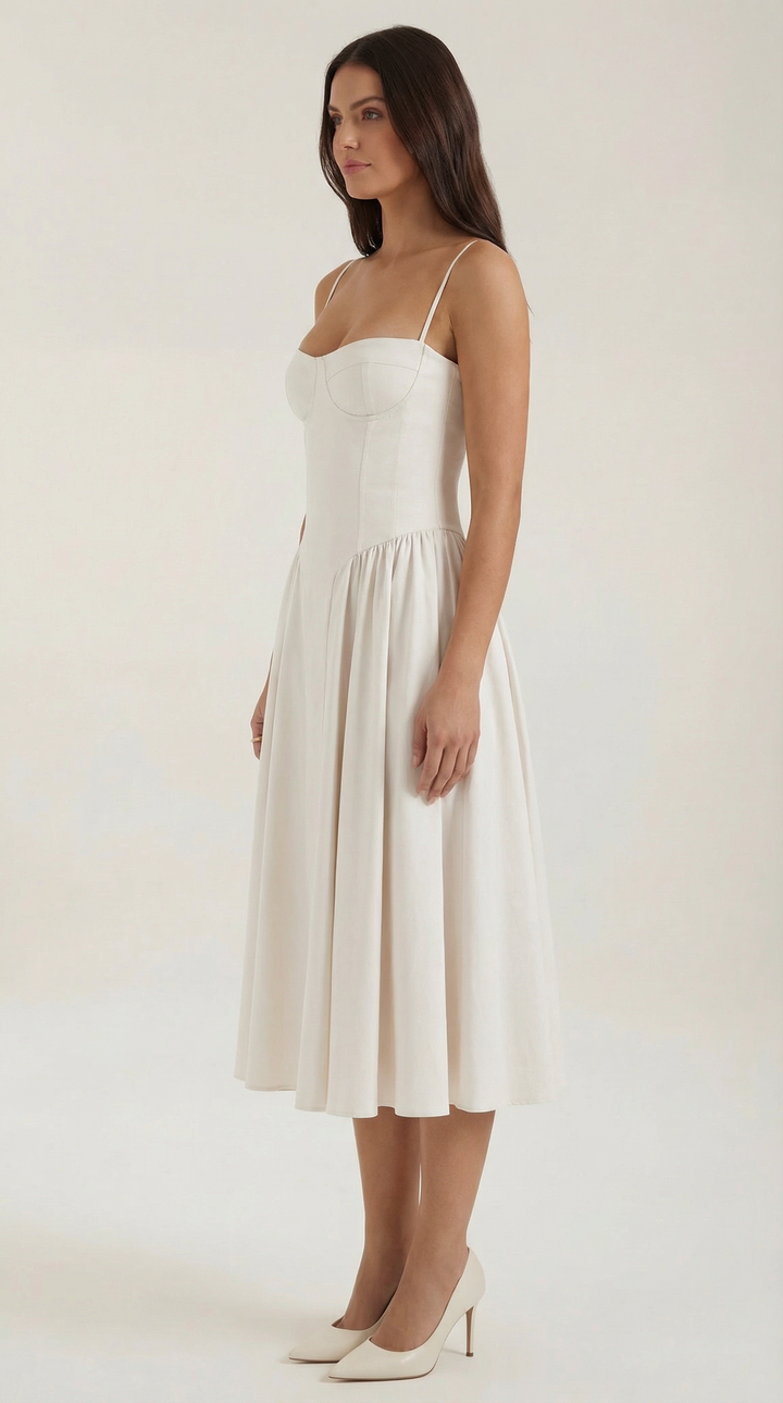 Izolda | Midi Dress with Corset Detail