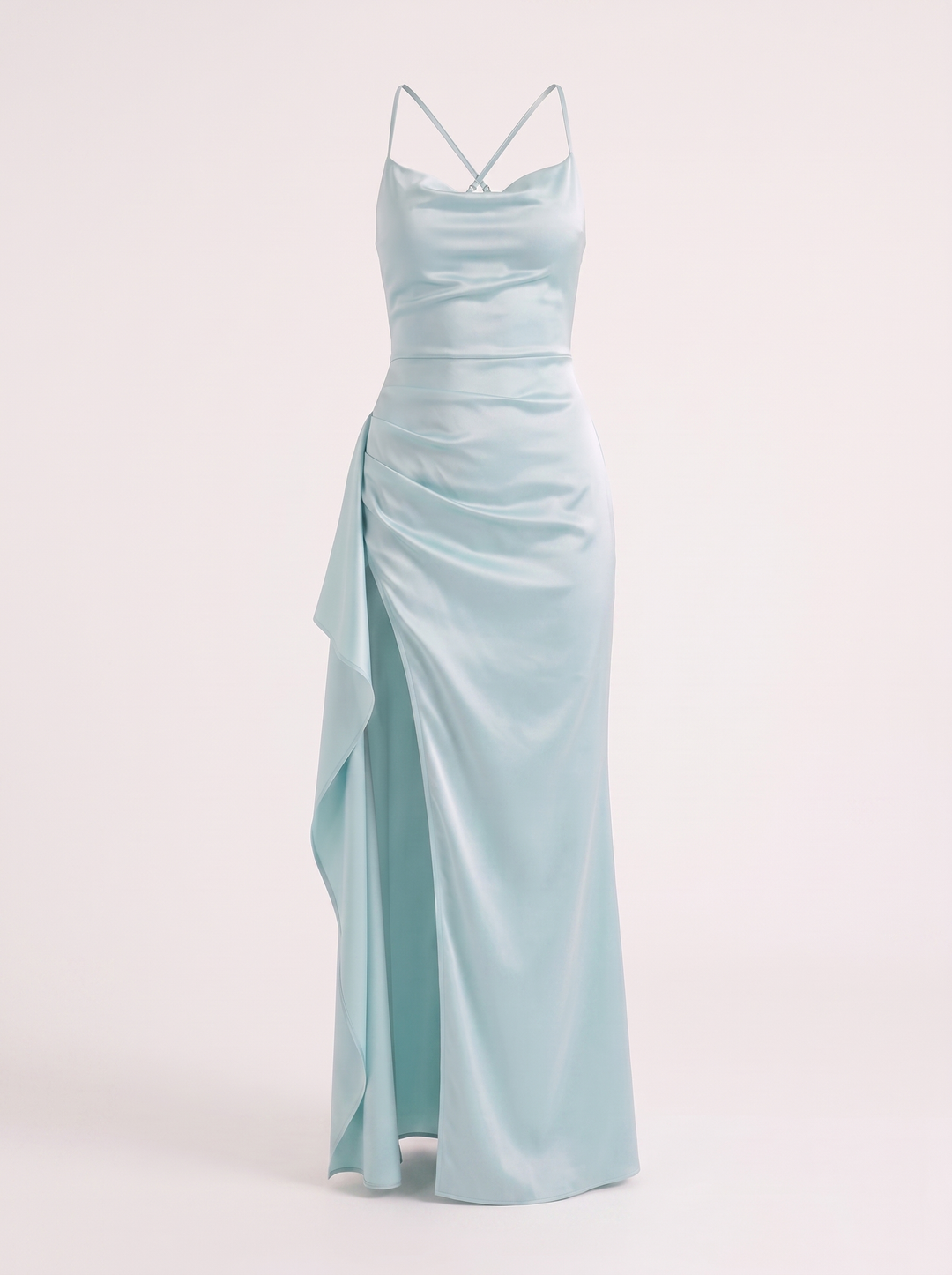 Inga | Elegant Shiny Maxi Dress with Delicate Straps