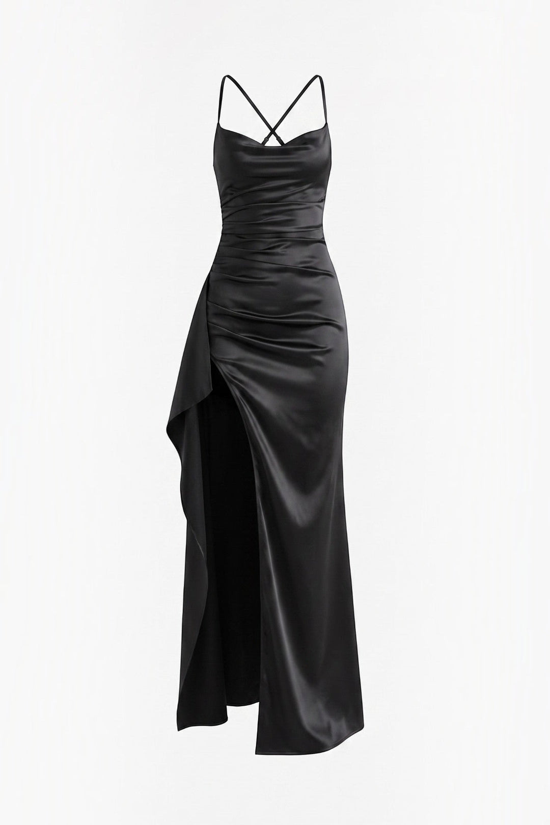 Inga | Elegant Shiny Maxi Dress with Delicate Straps