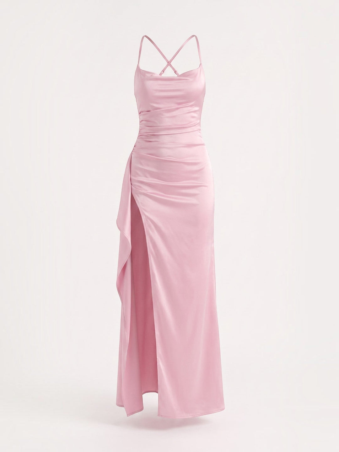 Inga | Elegant Shiny Maxi Dress with Delicate Straps