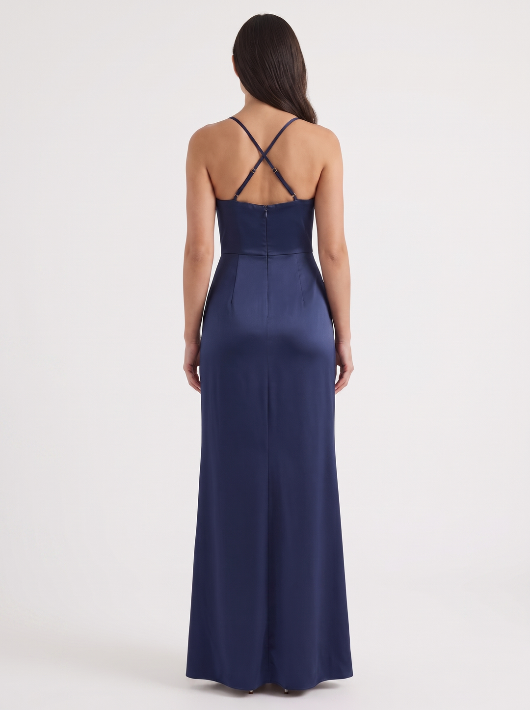 Inga | Elegant Shiny Maxi Dress with Delicate Straps