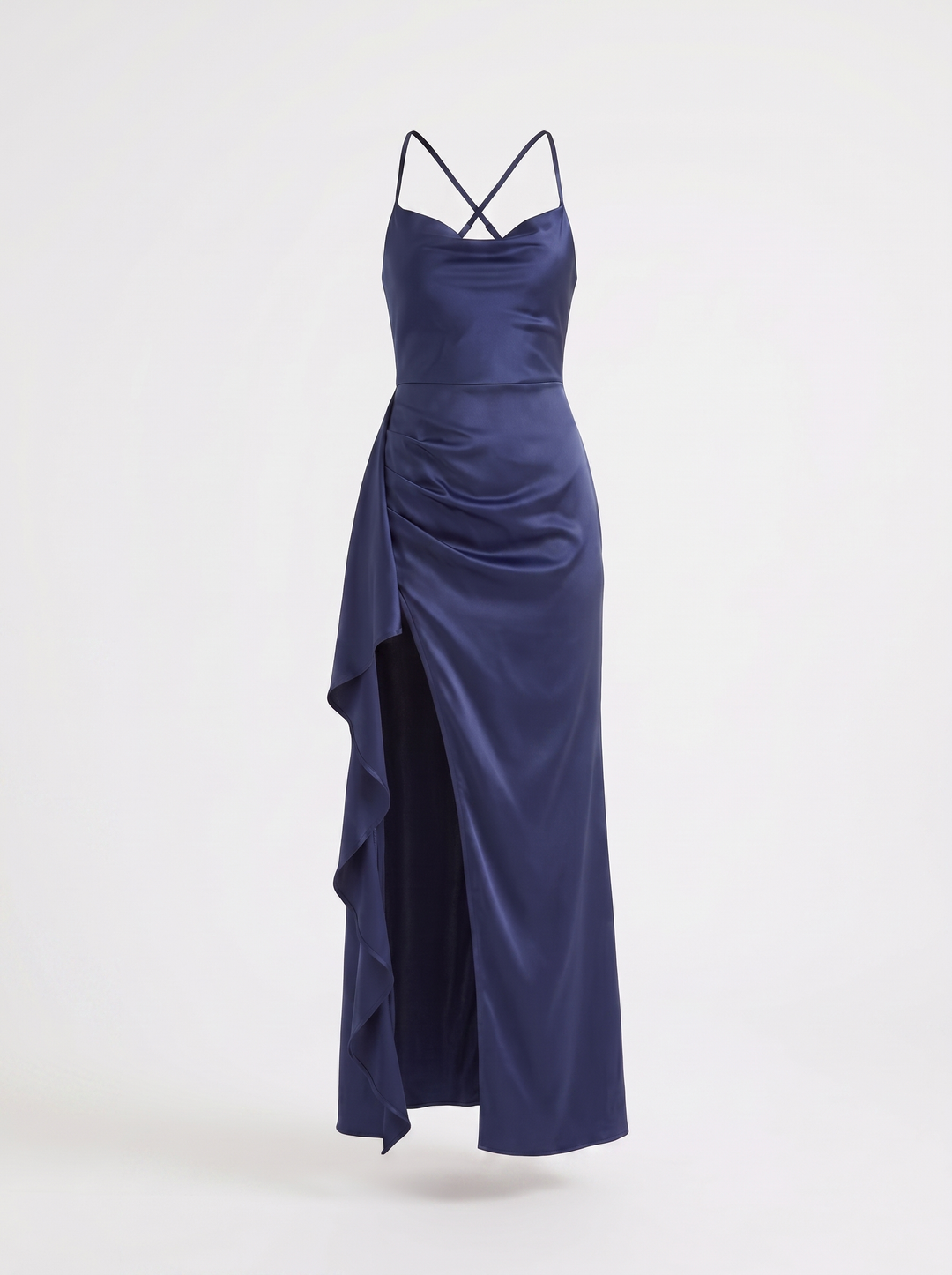 Inga | Elegant Shiny Maxi Dress with Delicate Straps
