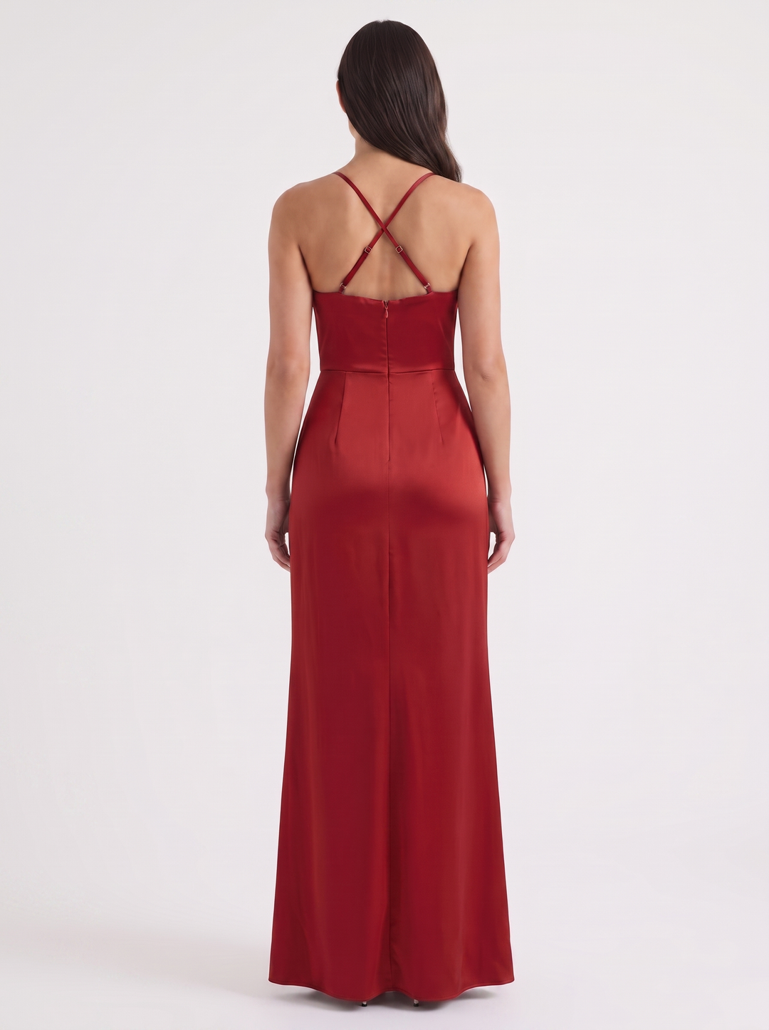 Inga | Elegant Shiny Maxi Dress with Delicate Straps