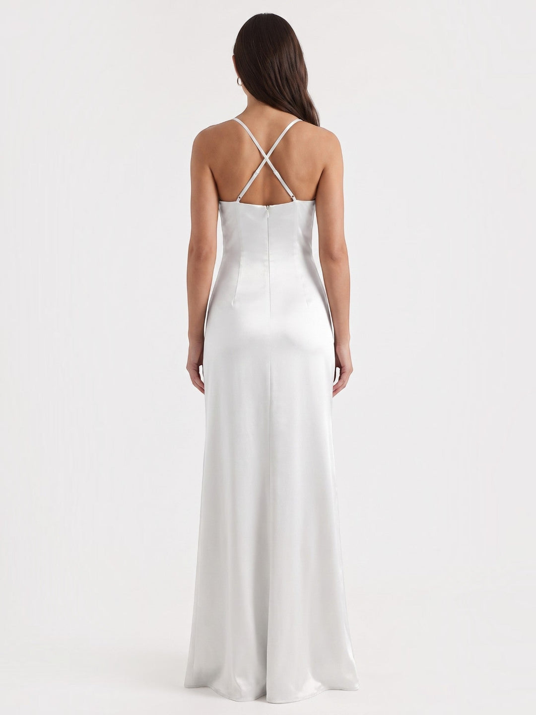 Inga | Elegant Shiny Maxi Dress with Delicate Straps
