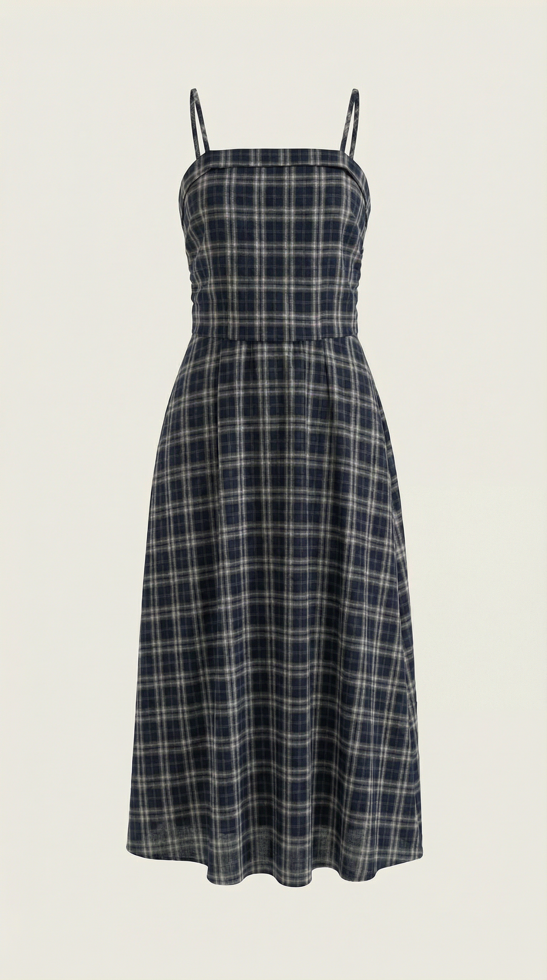 Branislava | Square Neck Checked Midi Dress