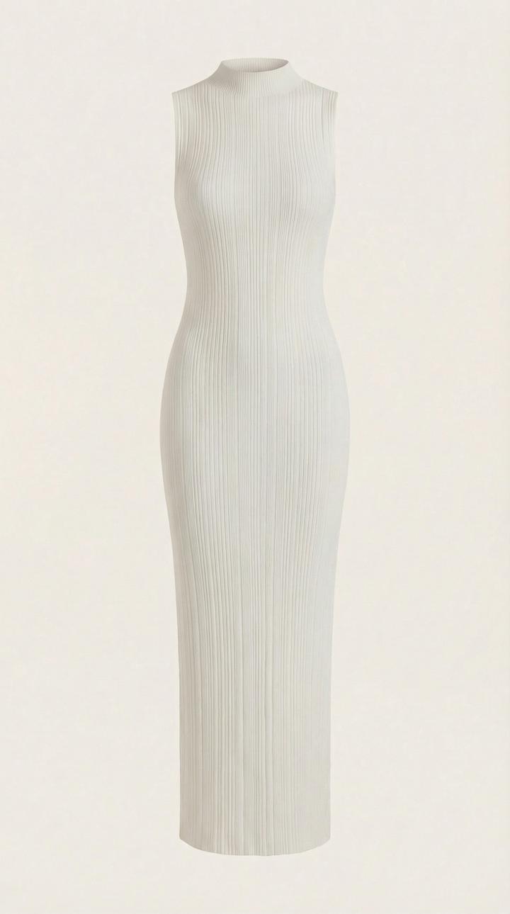 Hermína | Tailored Midi Dress Featuring a Stand-Up Collar