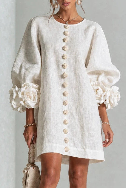 Kiara | Floral Balloon Sleeve Dress