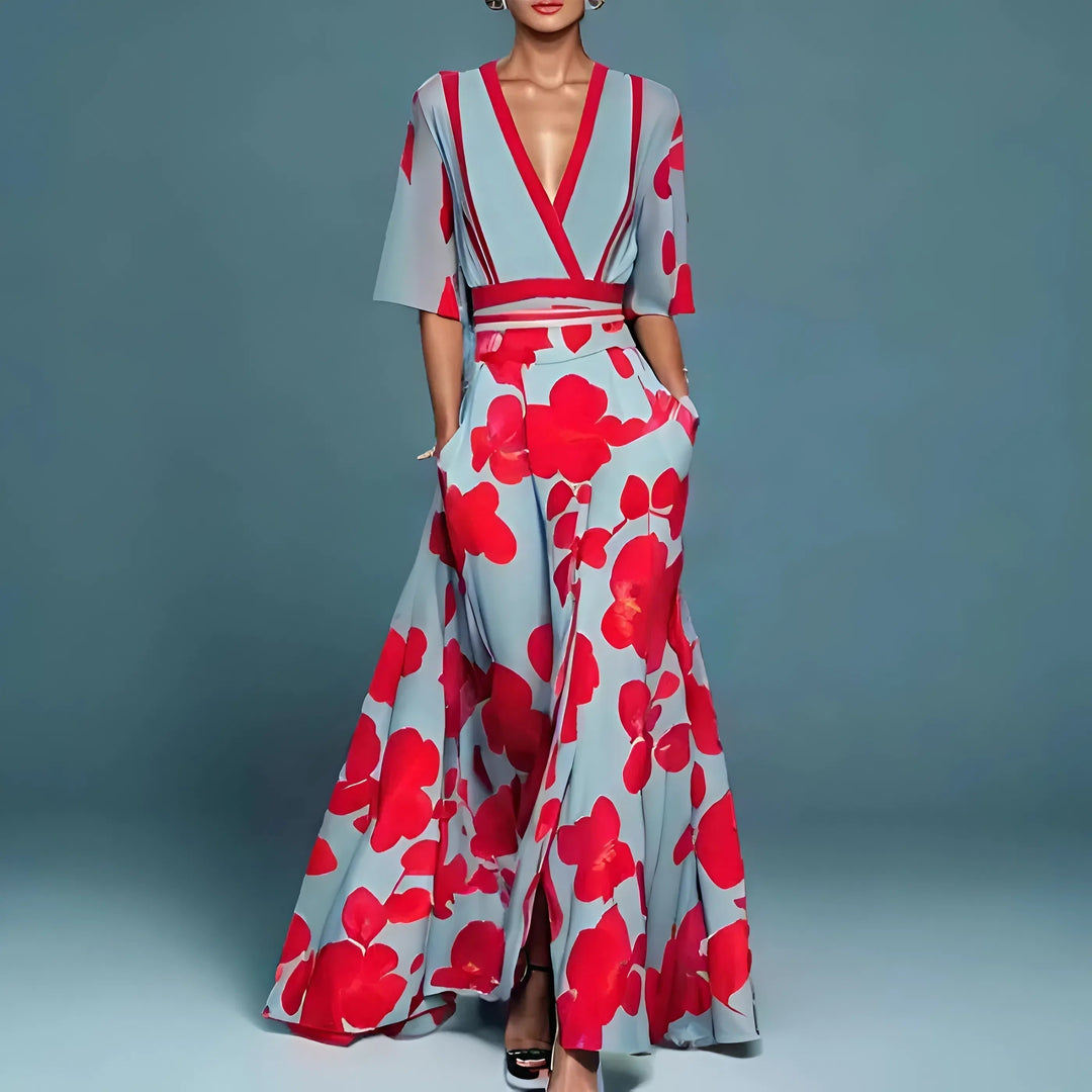 Valentina | Long Elegant Dress with Stunning V-Neck