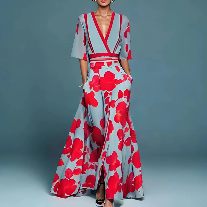 Valentina | Long Elegant Dress with Stunning V-Neck
