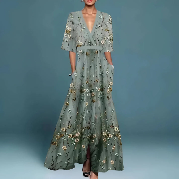 Valentina | Long Elegant Dress with Stunning V-Neck