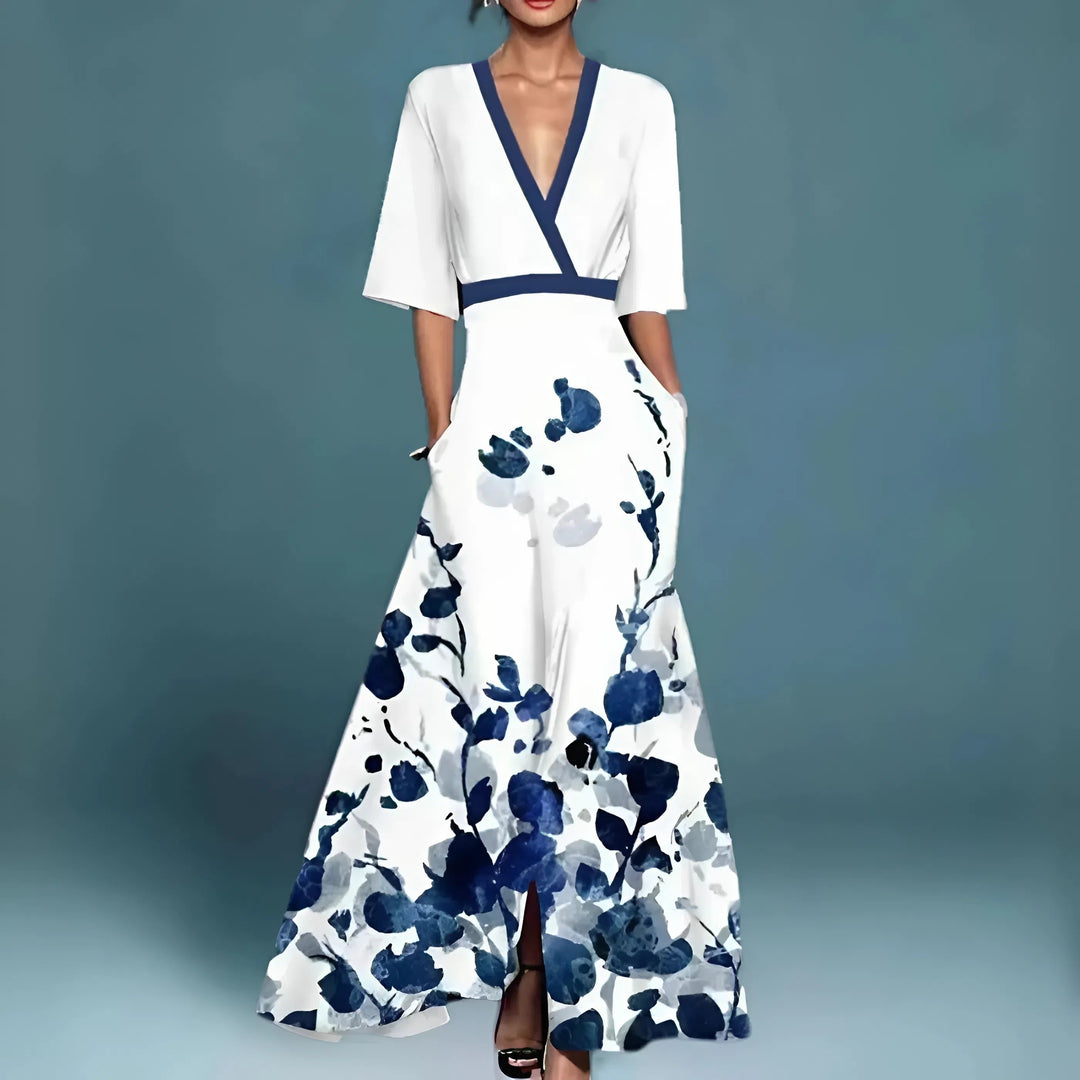 Valentina | Long Elegant Dress with Stunning V-Neck