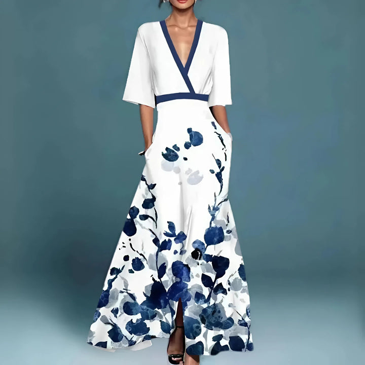 Valentina | Long Elegant Dress with Stunning V-Neck