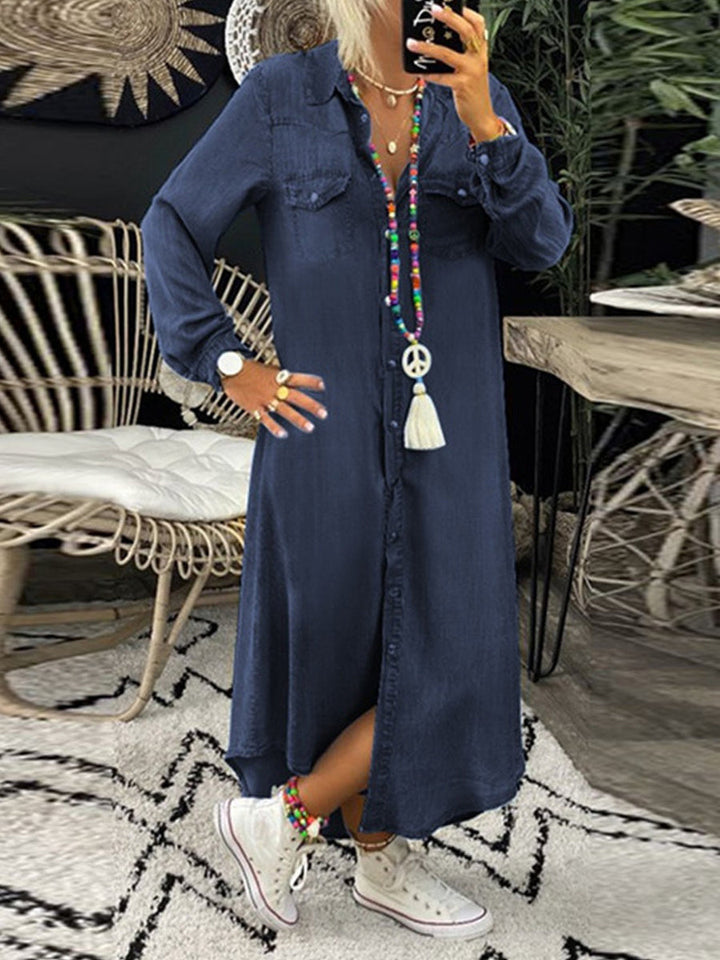 Helena - Chic Denim Shirt Dress for Everyday Elegance