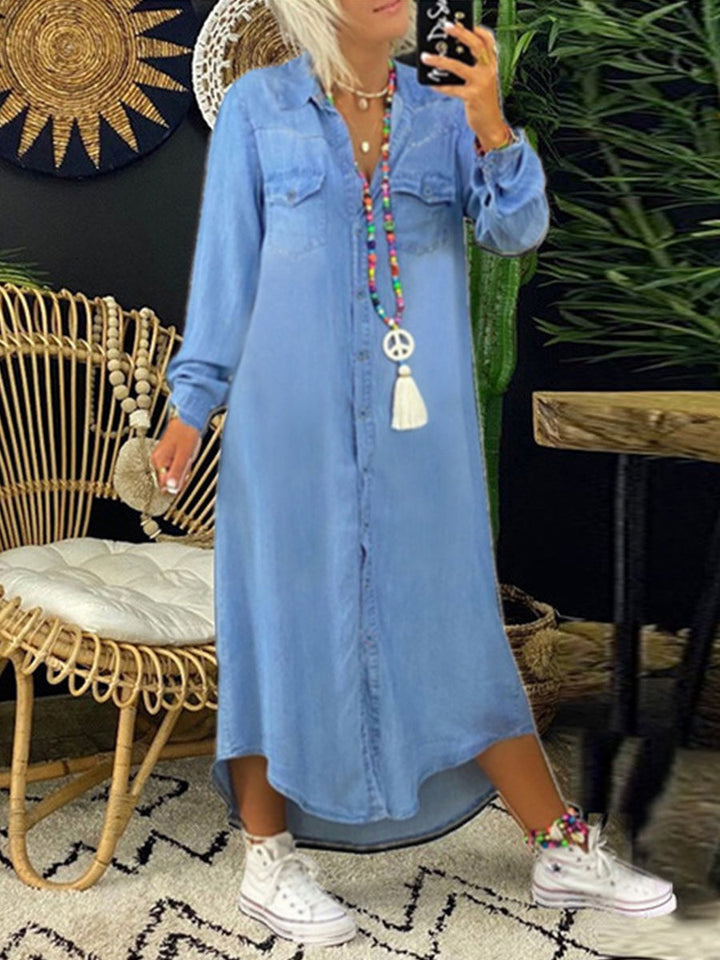 Helena - Chic Denim Shirt Dress for Everyday Elegance