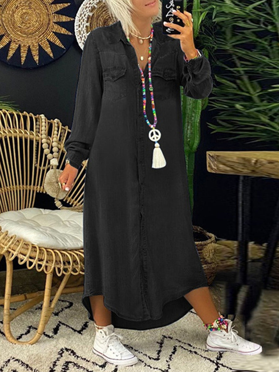 Helena - Chic Denim Shirt Dress for Everyday Elegance