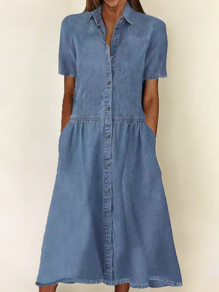 Carolina - Denim Dress with Short Sleeves