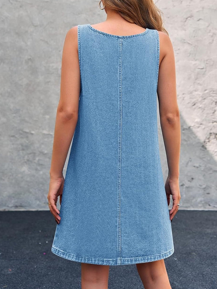 Iris - Relaxed Denim Strappy Dress