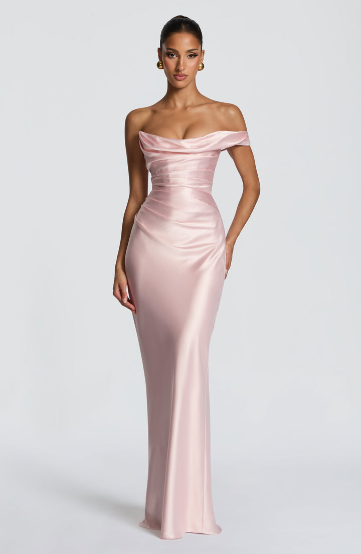Carolina™ Dress - Asymmetrical Elegance with Satin Flow