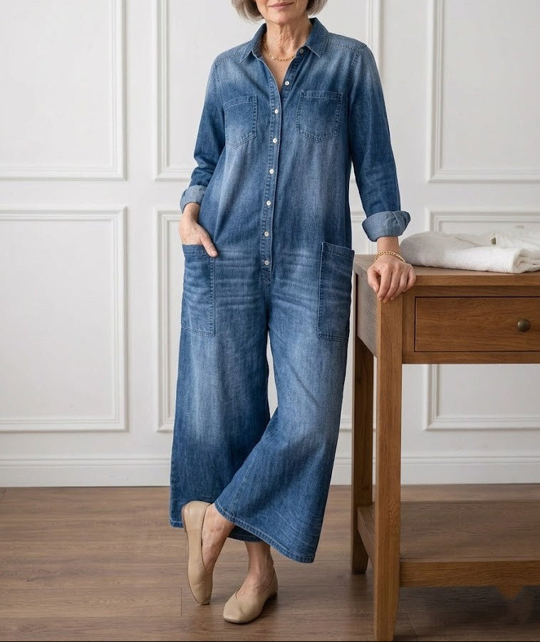 Mónica - Cotton Denim Jumpsuit